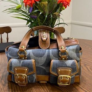 Coach denim and leather purse